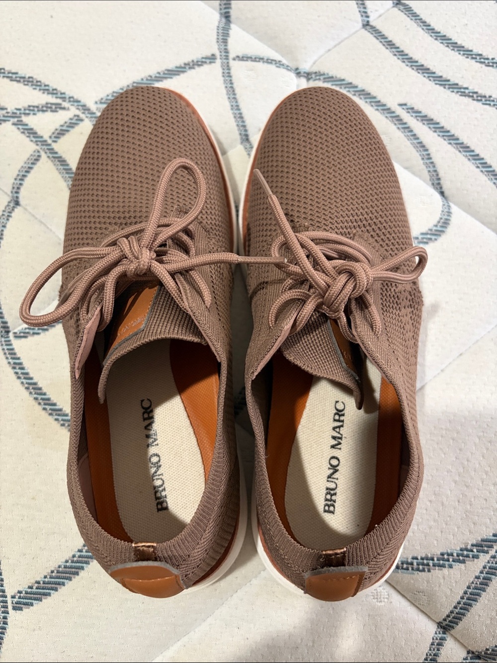 Men's Knit Lace-Up Athletic Sneakers in Taupe